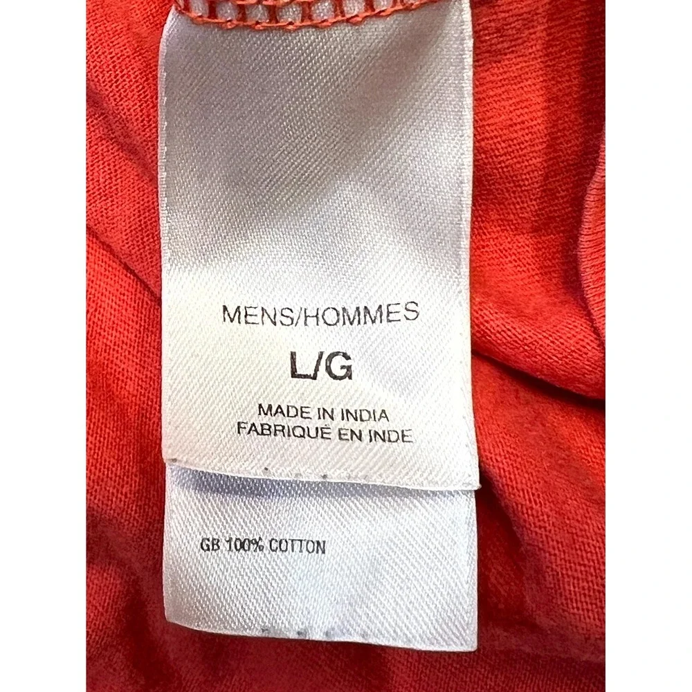 The North Face T Shirt Mens Large Orange Logo Casual Short Sleeve Crew Neck